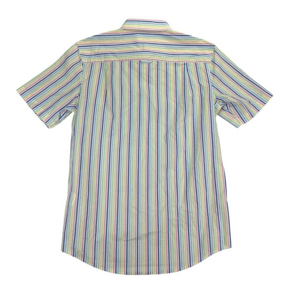 Club Room Mens Thin Striped Short Sleeve Button Down Shirt Multicolor S - Picture 3 of 3